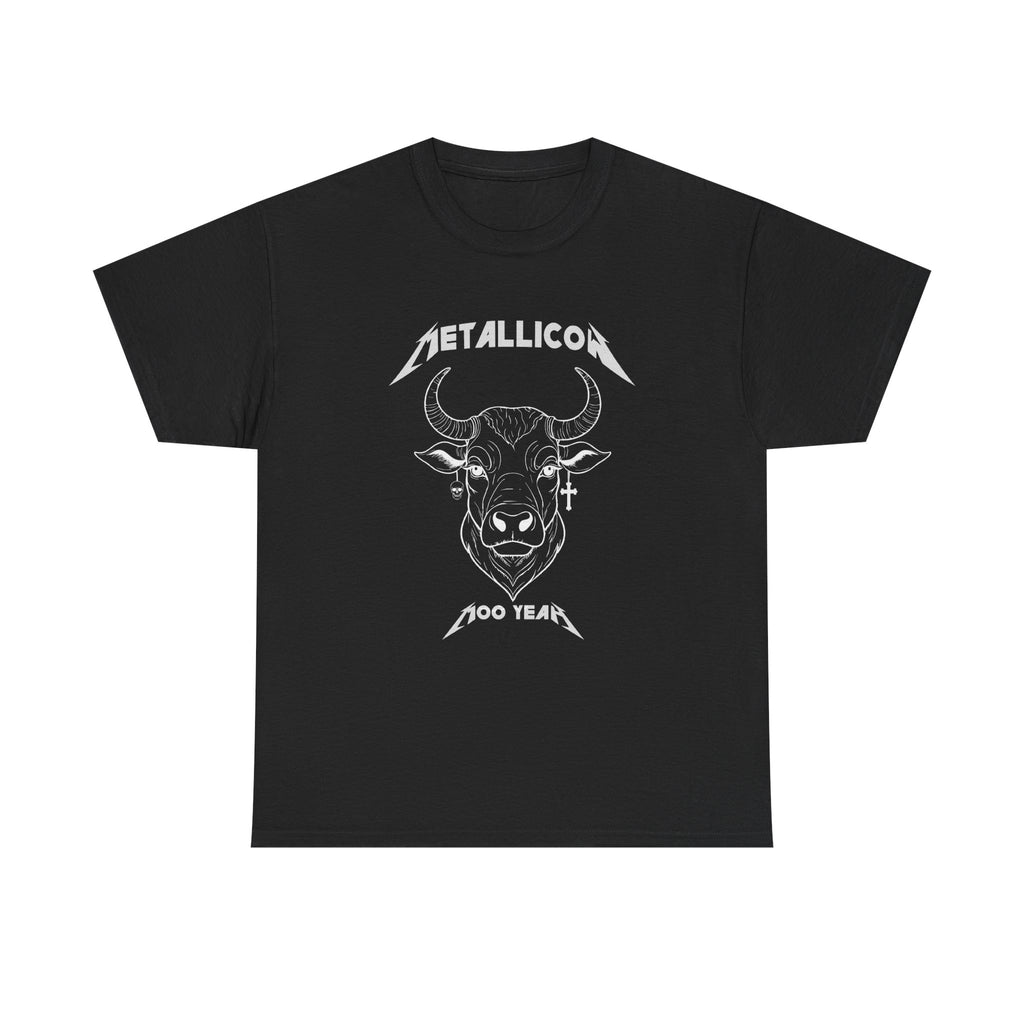 Metallicow 100 Year Unisex Heavy Cotton Tee, Graphic T-Shirt, Music Merchandise, Concert Apparel, Gift for Music Lovers, Band Tee