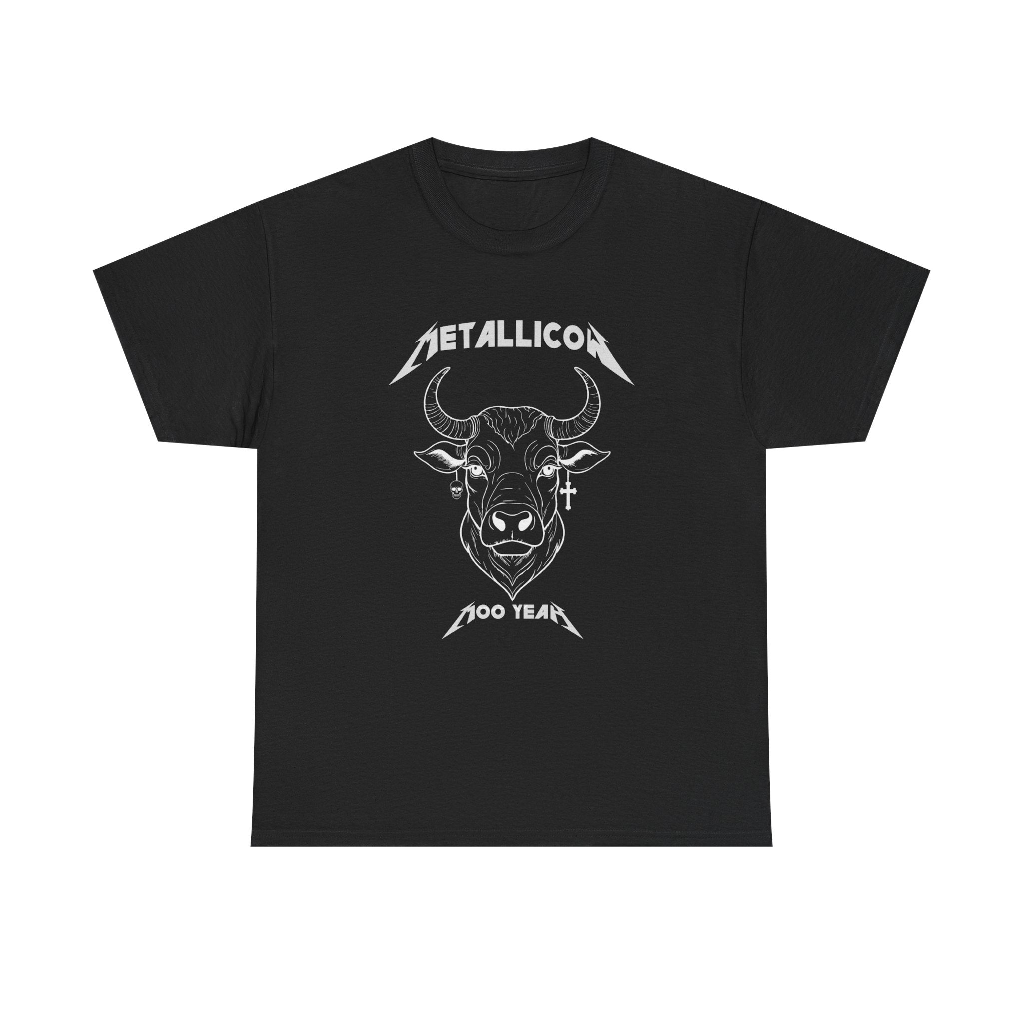 Metallicow 100 Year Unisex Heavy Cotton Tee, Graphic T-Shirt, Music Merchandise, Concert Apparel, Gift for Music Lovers, Band Tee