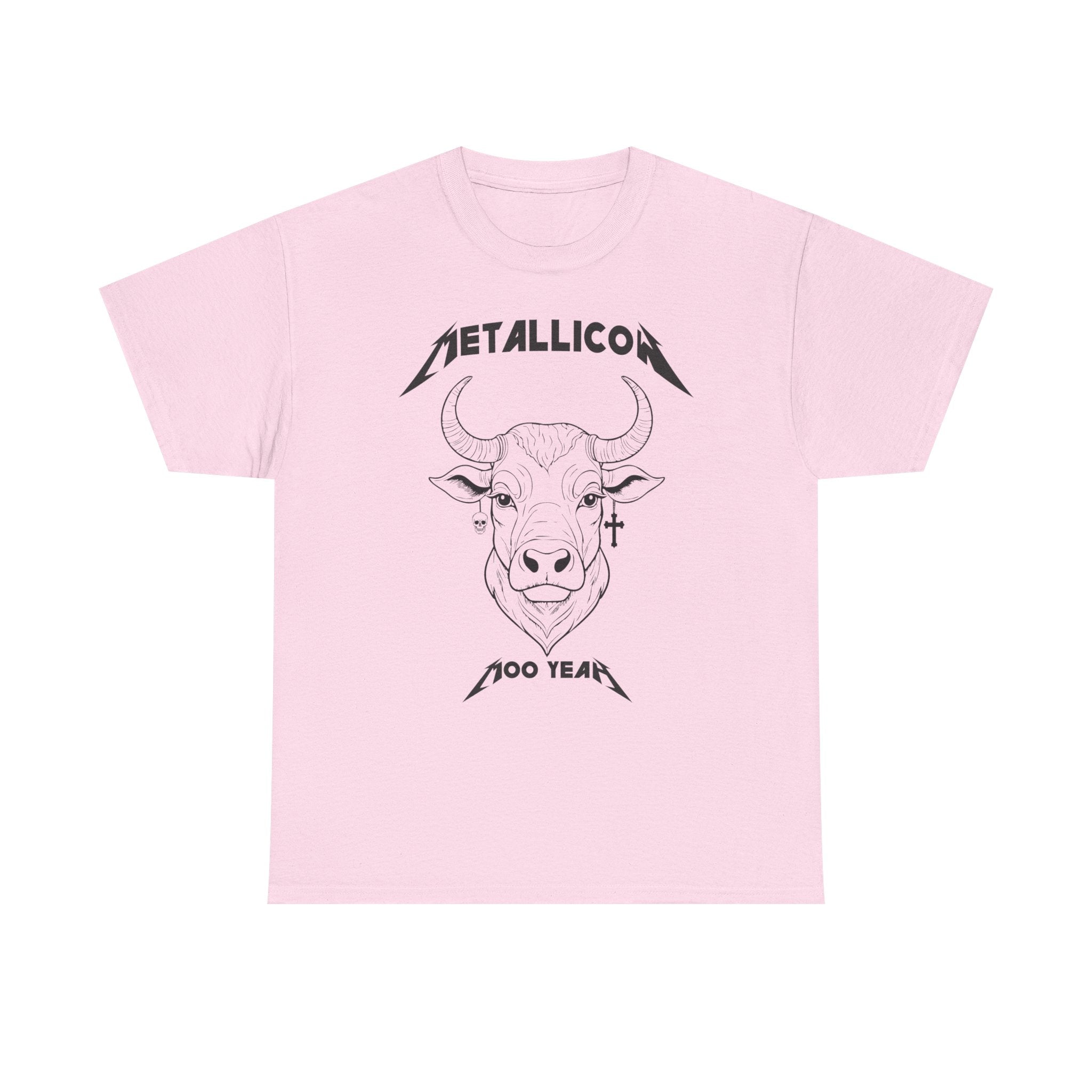 Metallicow 100 Year Unisex Heavy Cotton Tee, Graphic T-Shirt, Music Merchandise, Concert Apparel, Gift for Music Lovers, Band Tee