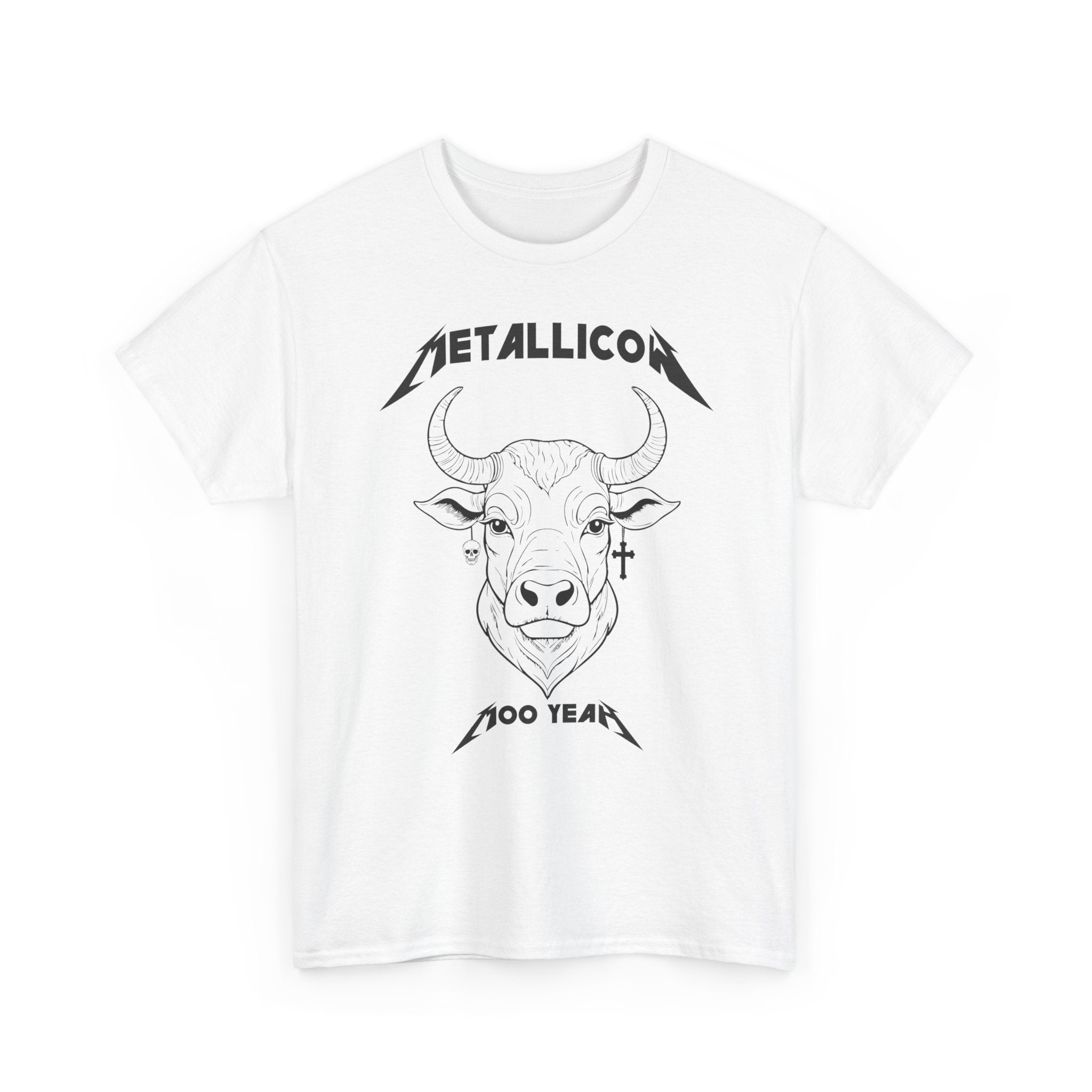 Metallicow 100 Year Unisex Heavy Cotton Tee, Graphic T-Shirt, Music Merchandise, Concert Apparel, Gift for Music Lovers, Band Tee