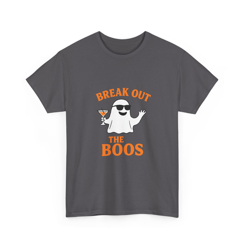 Break Out The Boos! Halloween Party Unisex Tee, Boo-Themed T-Shirt, Casual Wear, Ghost Graphic, Spooky Season Apparel, Fun Gift Idea