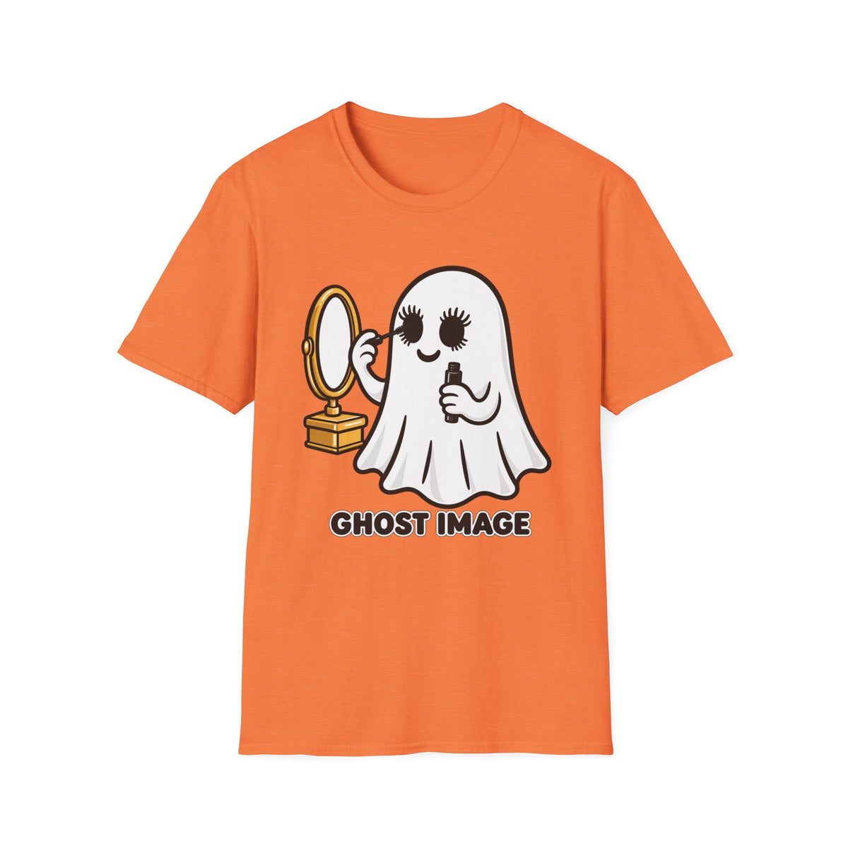 Ghost Image- Ghost Putting On Makeup T-Shirt | Halloween Costume Graphic Tee