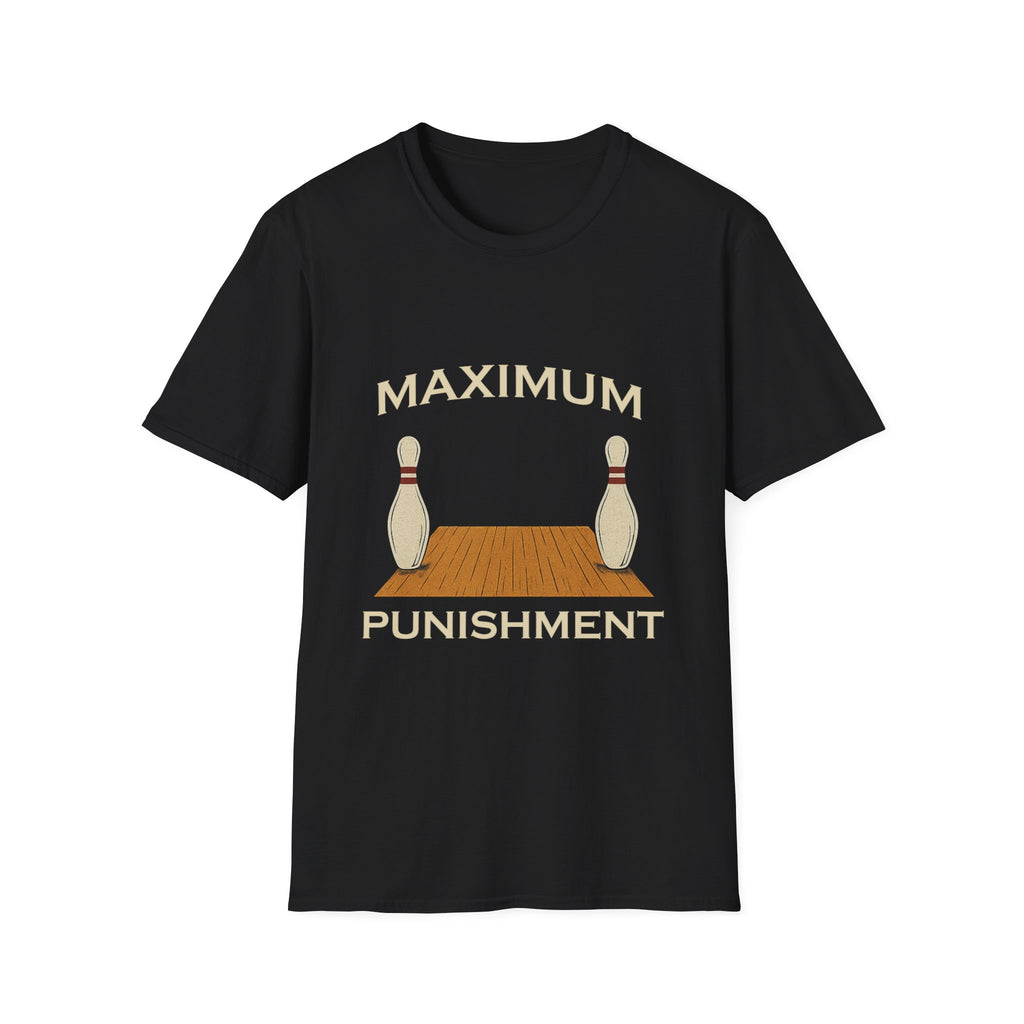 Maximum Punishment Bowling T-Shirt | Bowling Pins Alley Retro Tee
