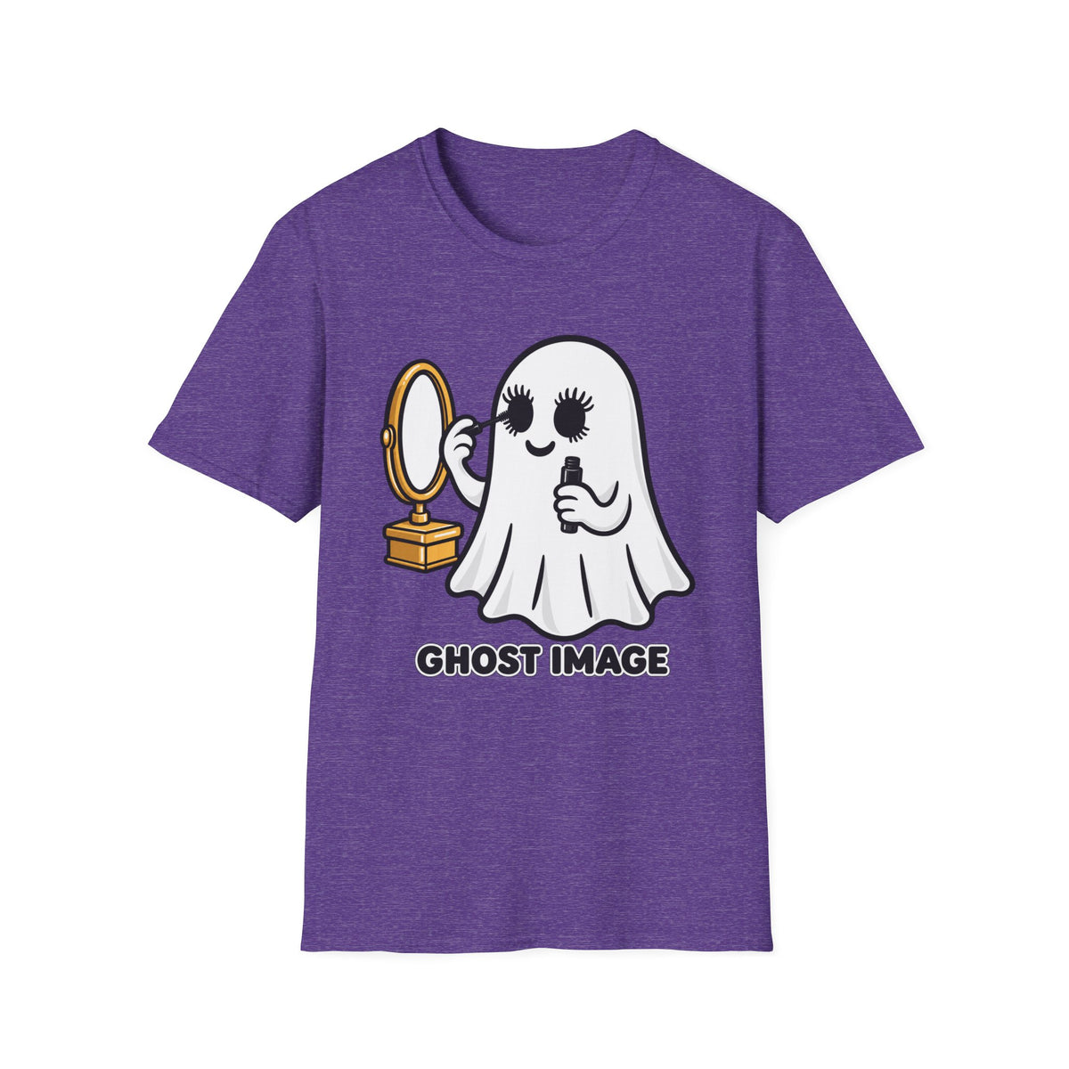 Ghost Image- Ghost Putting On Makeup T-Shirt | Halloween Costume Graphic Tee