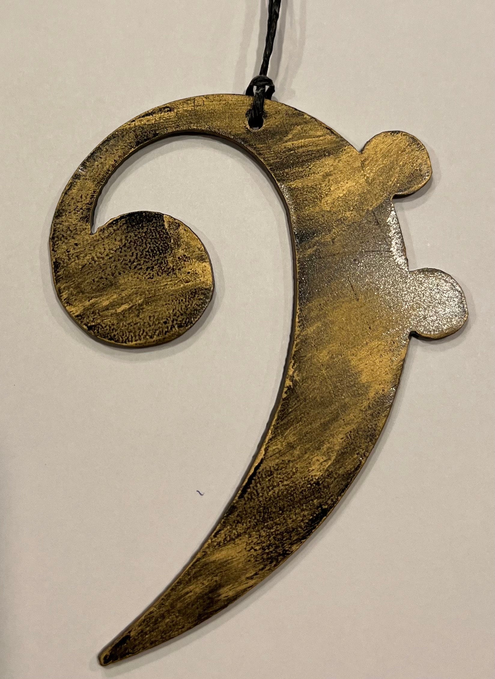 Music Lovers Bass Clef 1/8" Black Steel Black  - Musician Gift - Wall Art, Gift Tag or Adornment