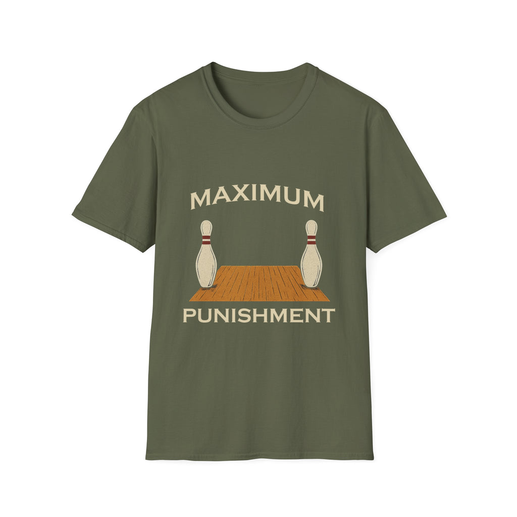 Maximum Punishment Bowling T-Shirt | Bowling Pins Alley Retro Tee