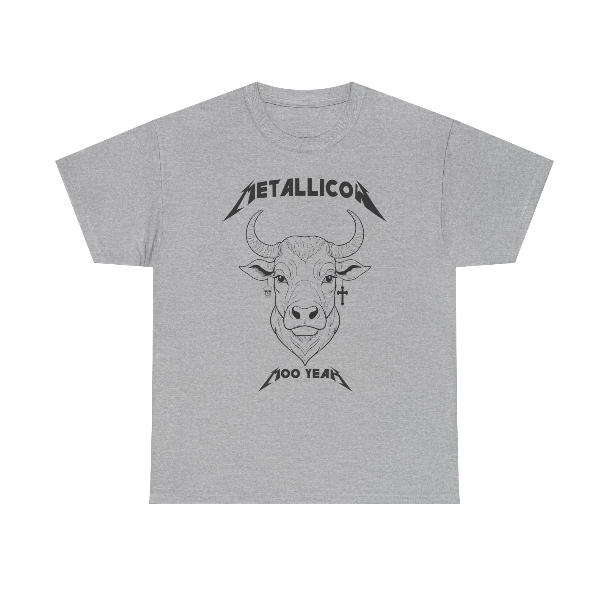 Metallicow 100 Year Unisex Heavy Cotton Tee, Graphic T-Shirt, Music Merchandise, Concert Apparel, Gift for Music Lovers, Band Tee