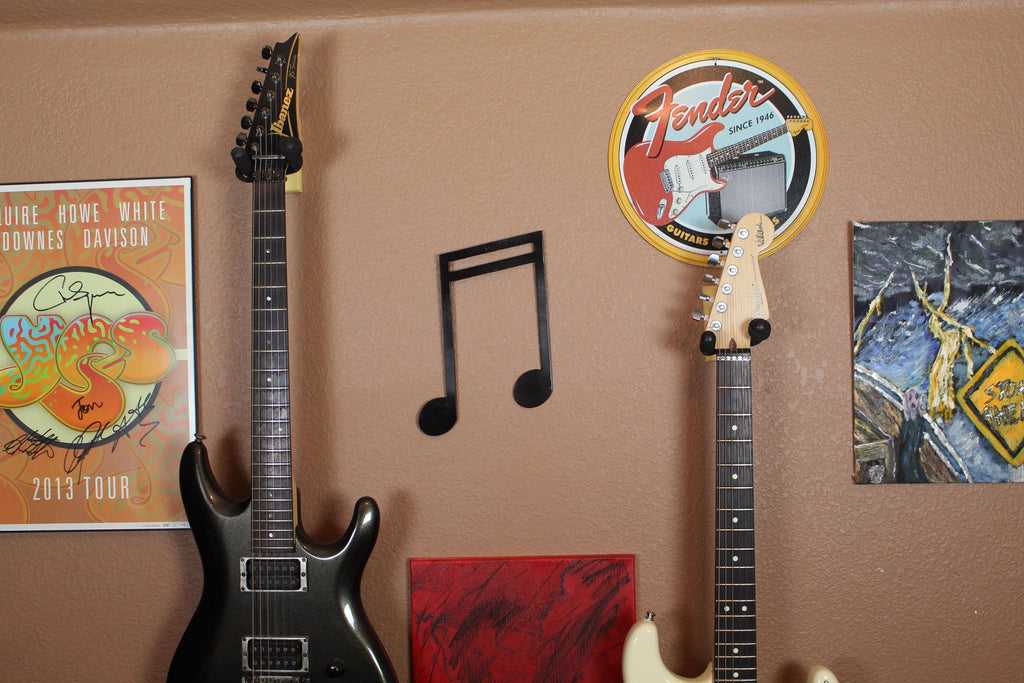 Music Lovers Wall Piece - Double Sixteenth Note Steel Accent Piece - Studio Decoration