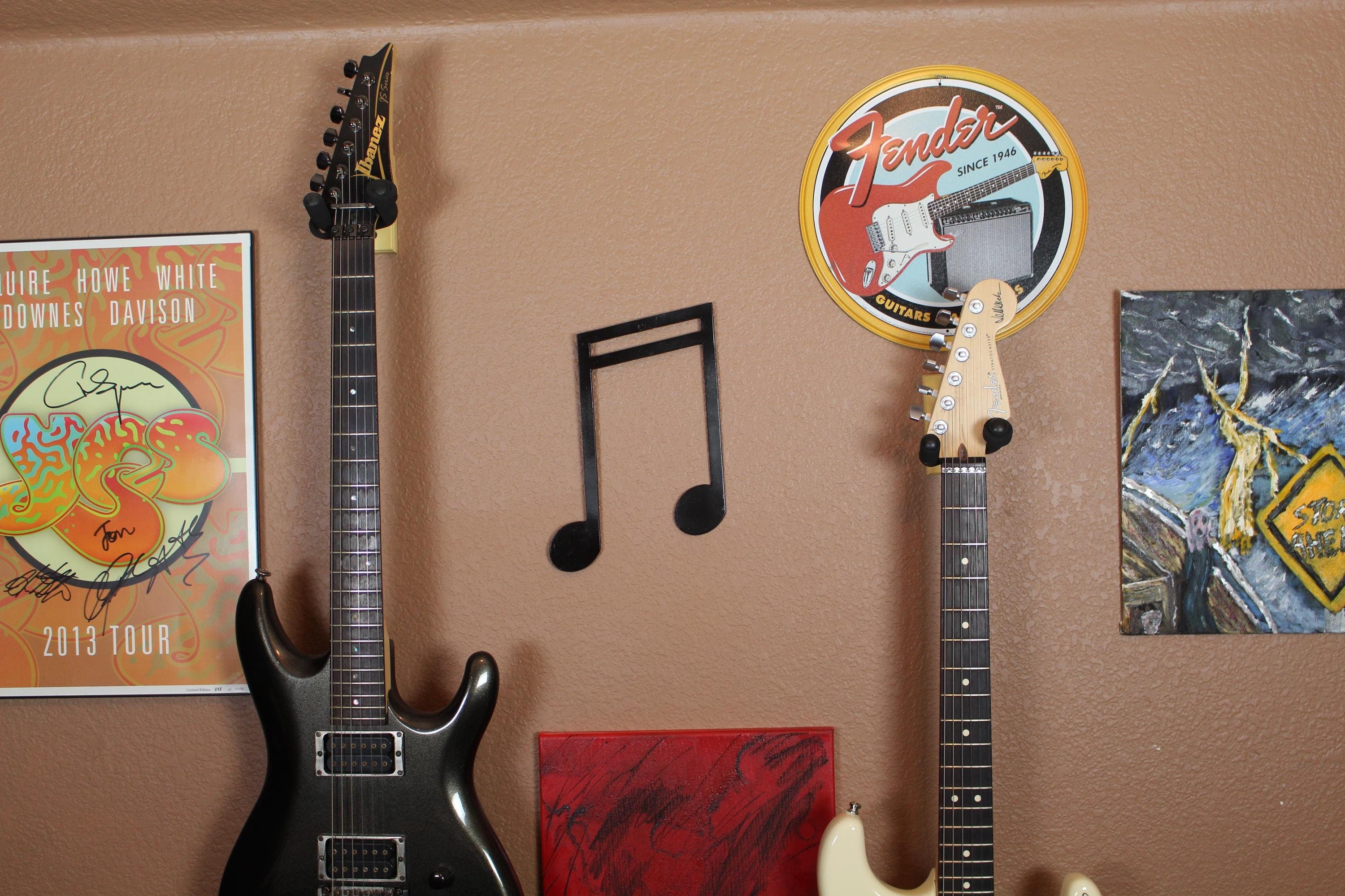 Music Lovers Wall Piece - Double Sixteenth Note Steel Accent Piece - Studio Decoration