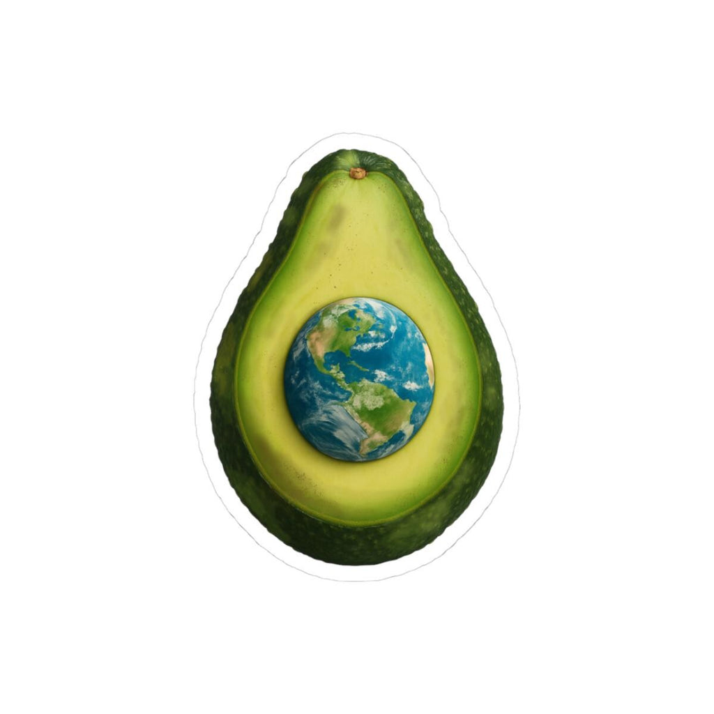Eco-Friendly Avocado Earth Kiss-Cut Stickers | Cute Planner Decals, Laptop Stickers, Minimalist Home Decor, Gift for Nature Lovers
