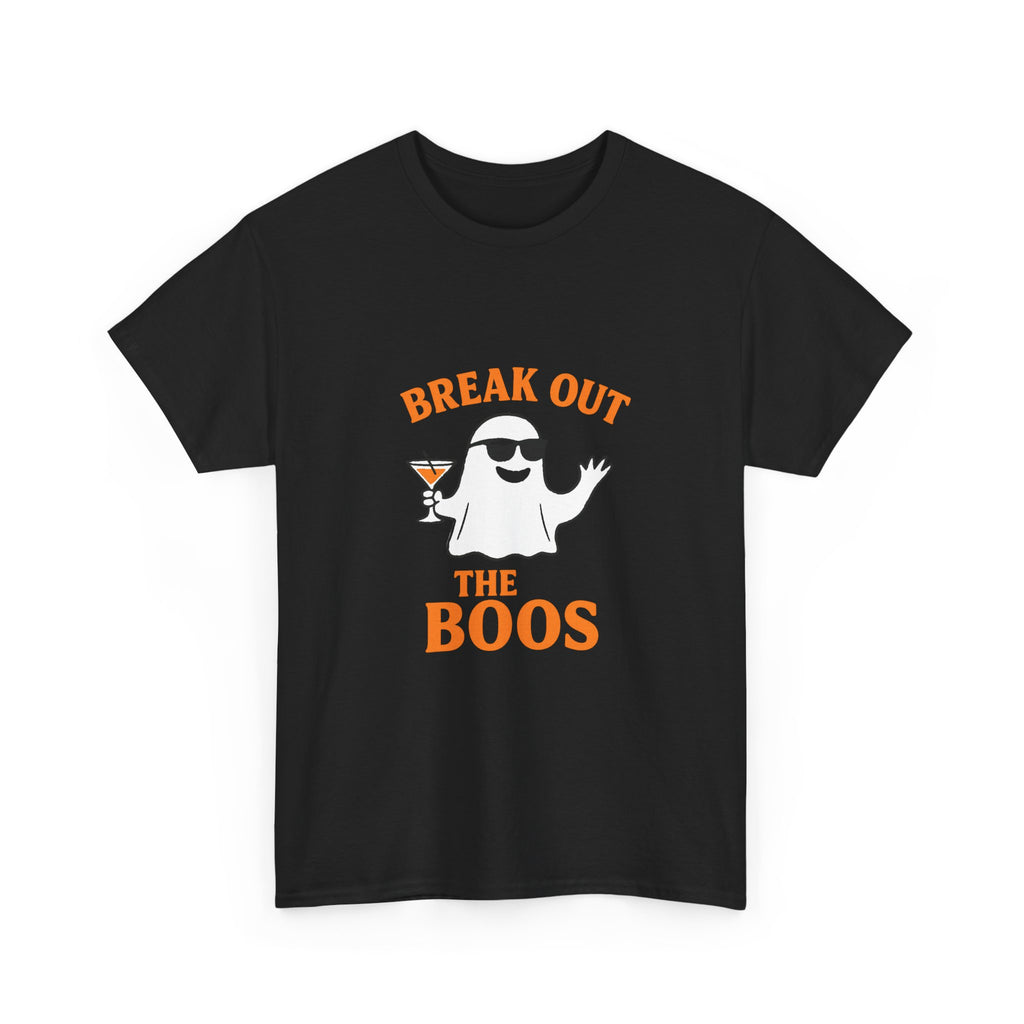 Break Out The Boos! Halloween Party Unisex Tee, Boo-Themed T-Shirt, Casual Wear, Ghost Graphic, Spooky Season Apparel, Fun Gift Idea