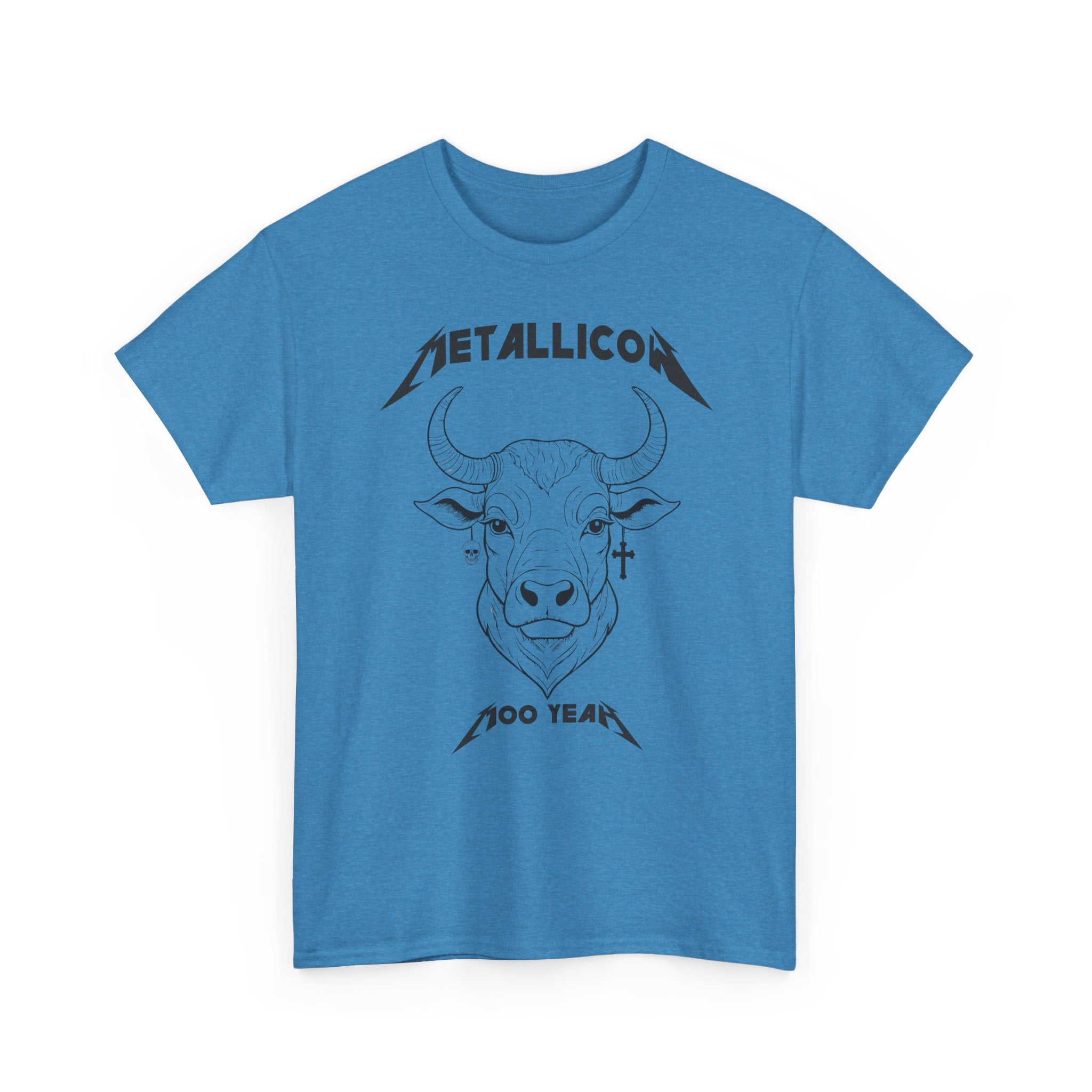 Metallicow 100 Year Unisex Heavy Cotton Tee, Graphic T-Shirt, Music Merchandise, Concert Apparel, Gift for Music Lovers, Band Tee