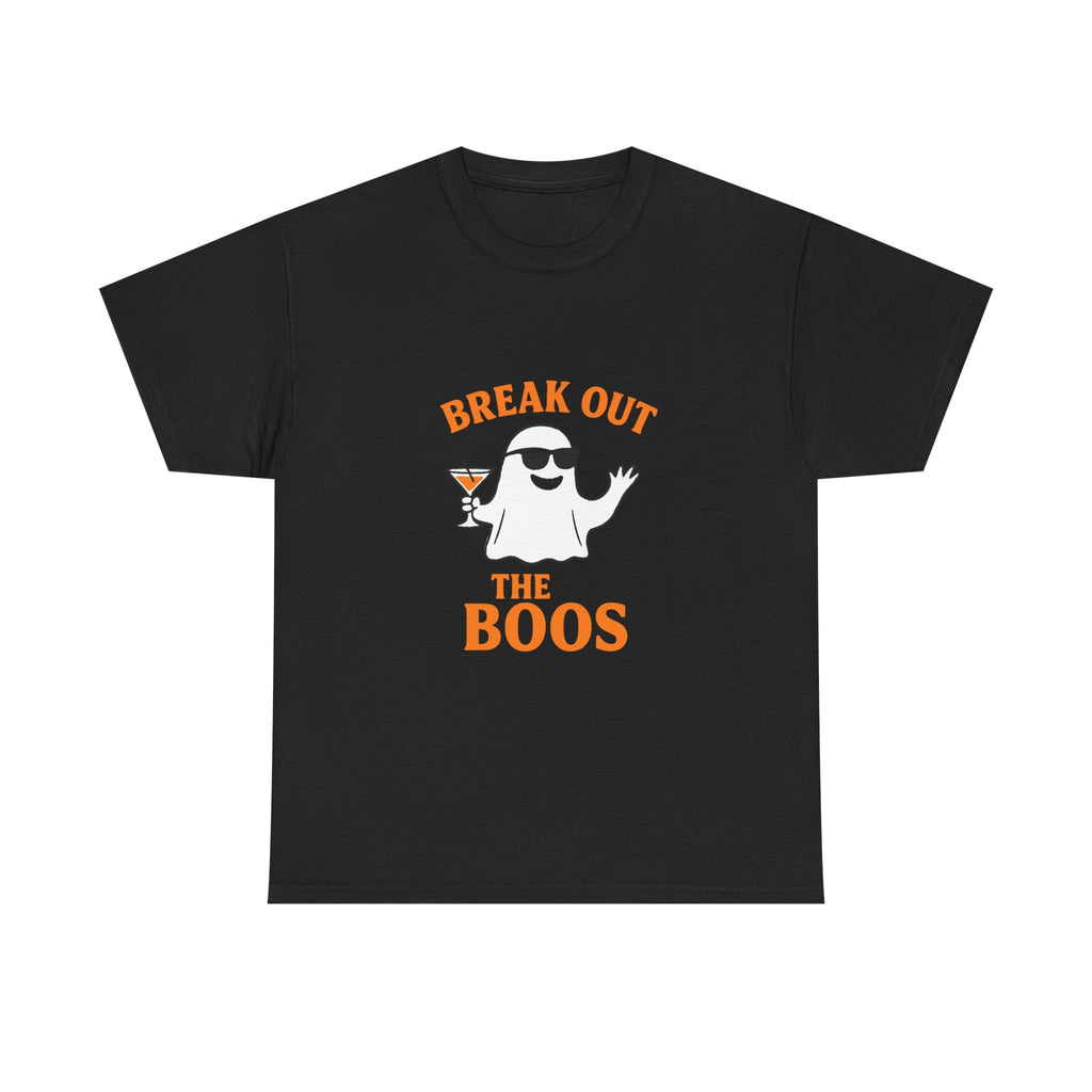 Break Out The Boos! Halloween Party Unisex Tee, Boo-Themed T-Shirt, Casual Wear, Ghost Graphic, Spooky Season Apparel, Fun Gift Idea