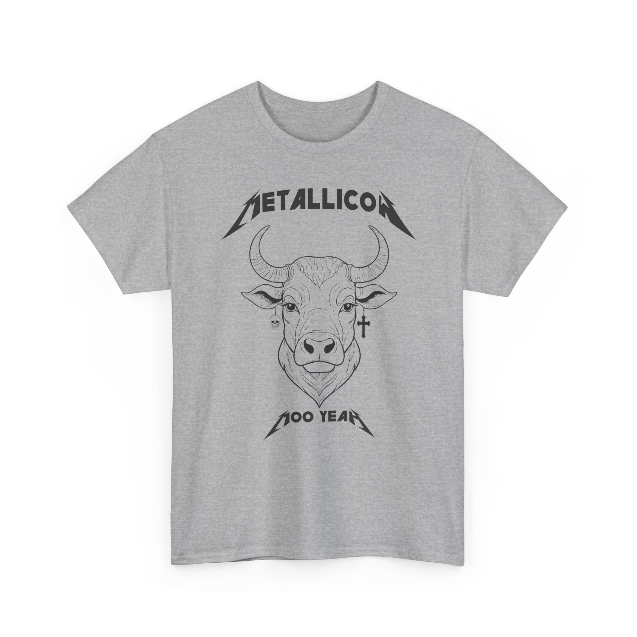Metallicow 100 Year Unisex Heavy Cotton Tee, Graphic T-Shirt, Music Merchandise, Concert Apparel, Gift for Music Lovers, Band Tee