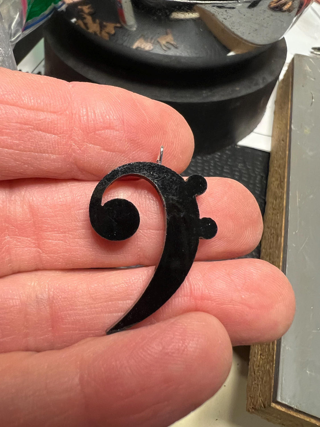 Treble and Bass Clef Earrings Black Acrylic Bring Music Into Your Look made in Texas