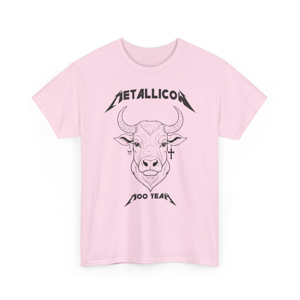 Metallicow 100 Year Unisex Heavy Cotton Tee, Graphic T-Shirt, Music Merchandise, Concert Apparel, Gift for Music Lovers, Band Tee