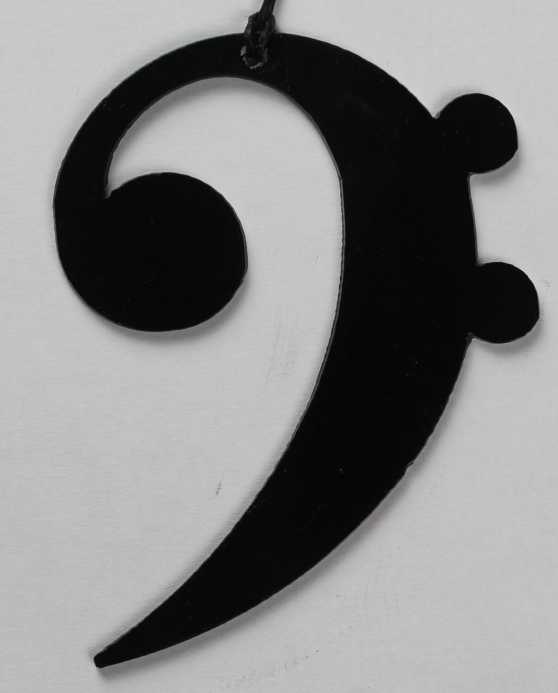 Music Lovers Bass Clef 1/8" Black Steel Black  - Musician Gift - Wall Art, Gift Tag or Adornment