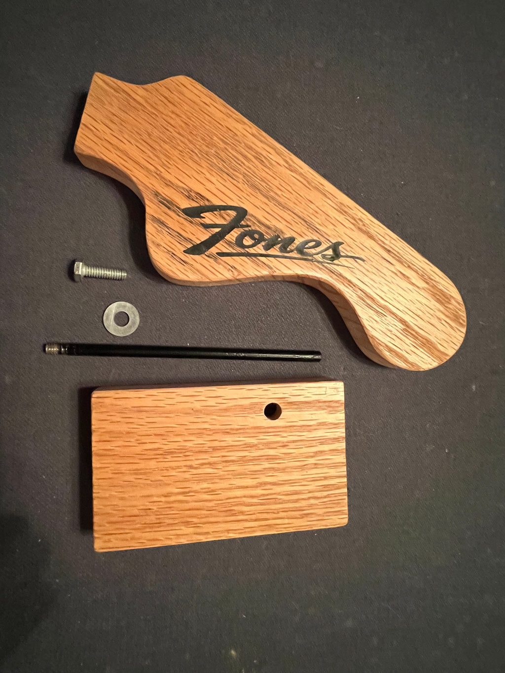 Headphone Stand - Guitar Headstock - Handmade Oak-Walnut - Personalizable