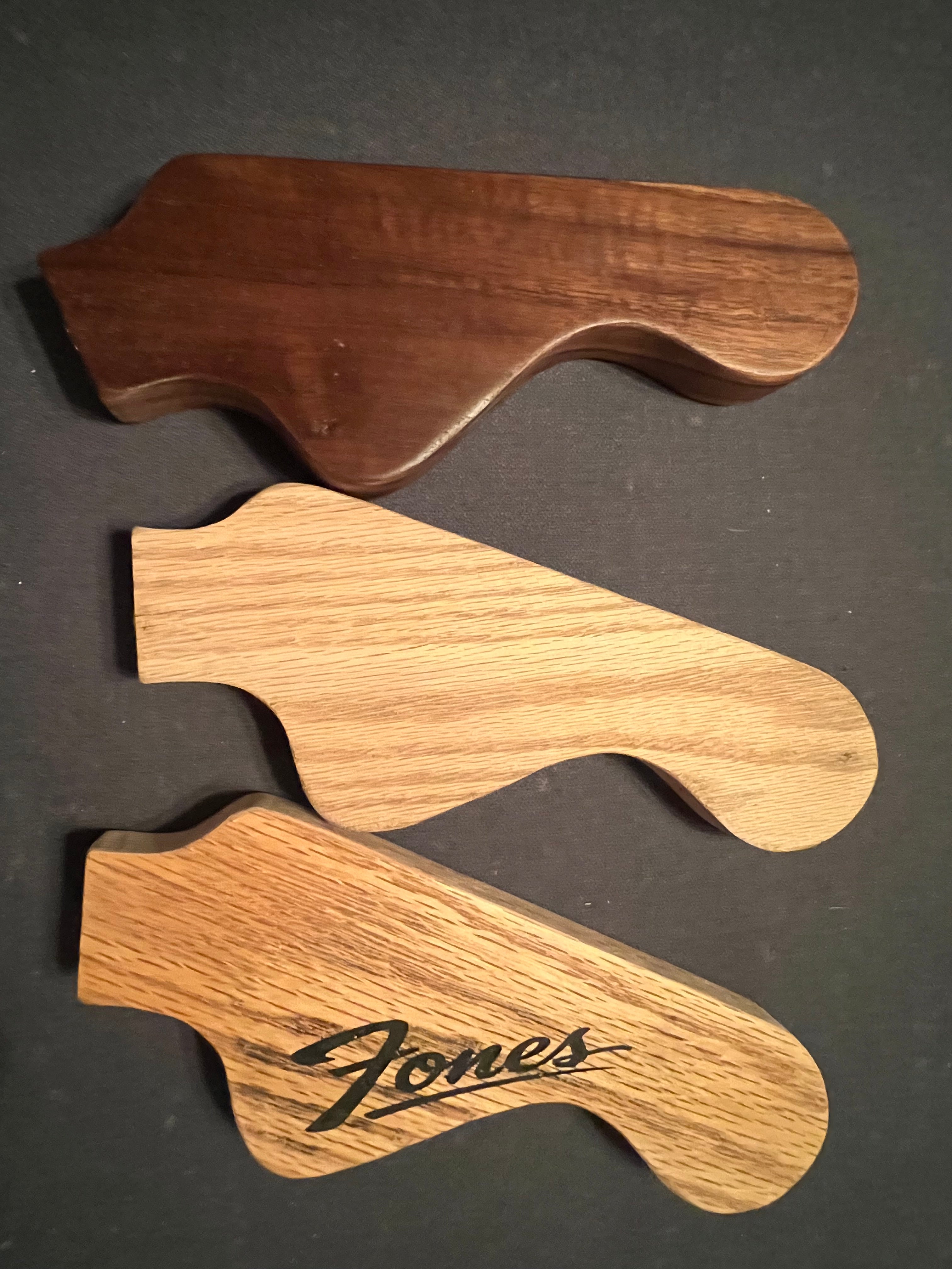Headphone Stand - Guitar Headstock - Handmade Oak-Walnut - Personalizable